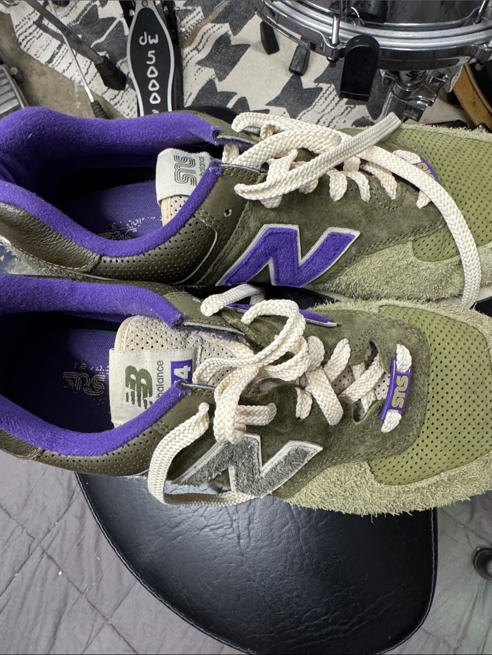 New Balance/SNS Olive Green and Purple 574’s